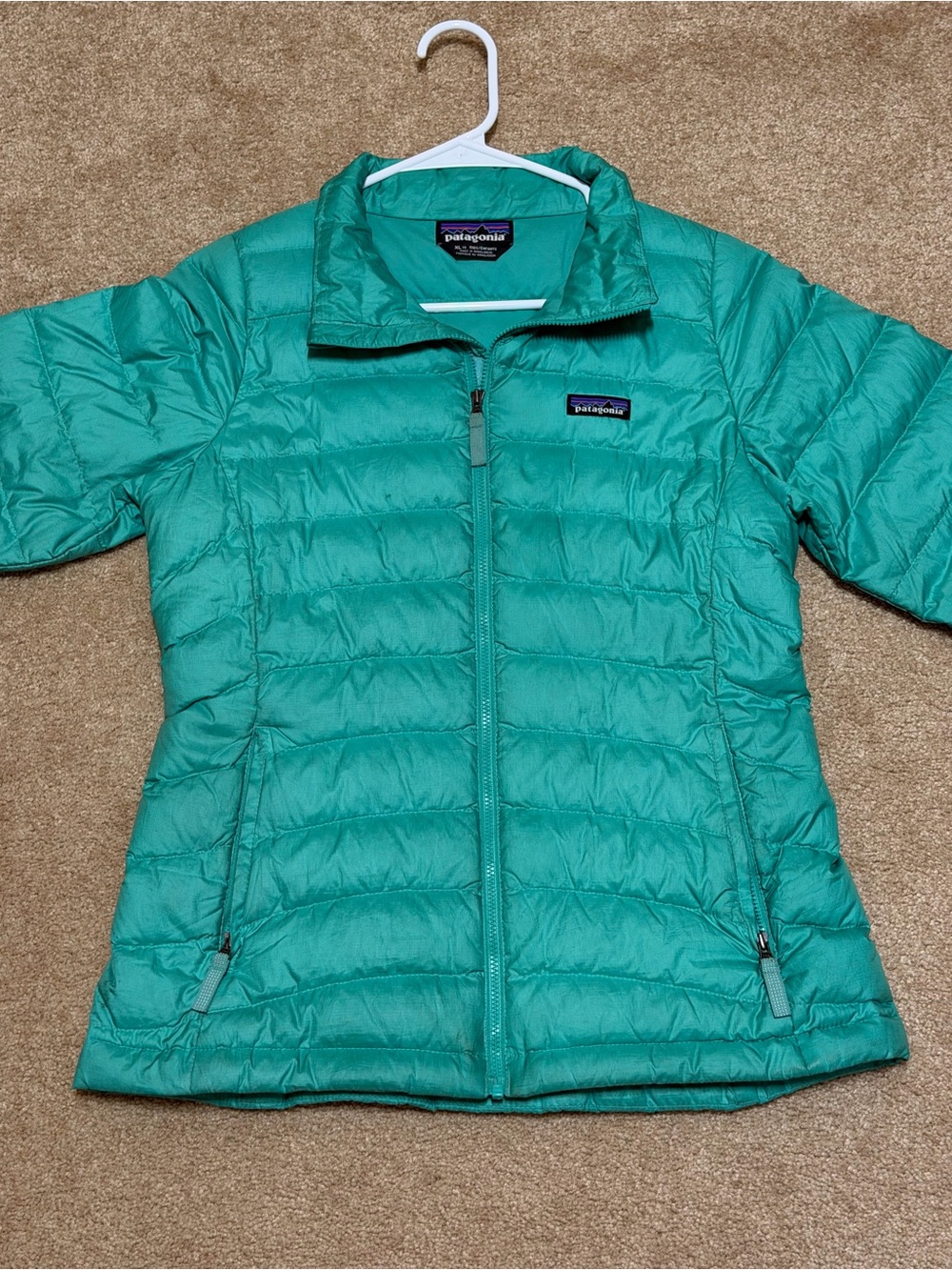 Patagonia Kids Teal Quilted Lightweight Puffer Jacket